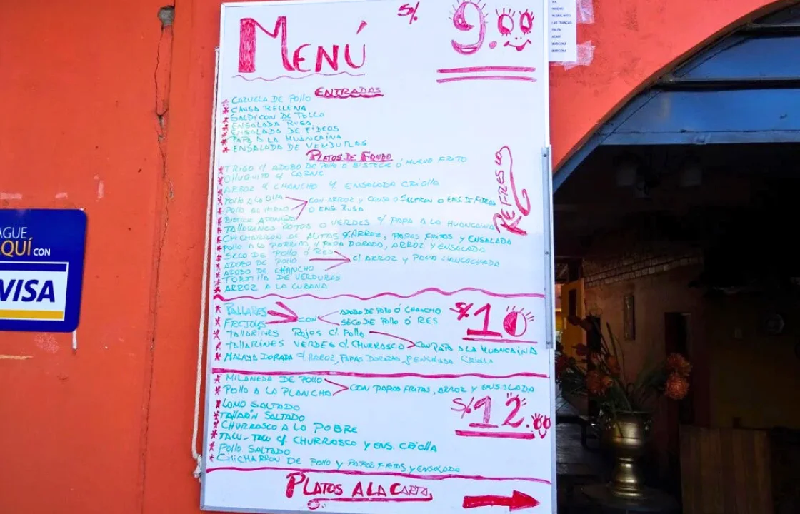 Peru travel tips menu restaurant | Peruvian Sunrise