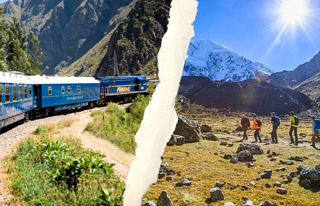 Train vs Trek Machu Picchu portrait | Peruvian Sunrise