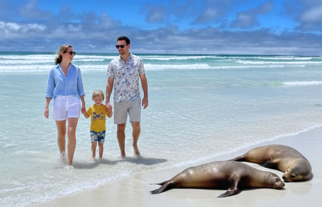 family travel galapagos portrait | Peruvian Sunrise