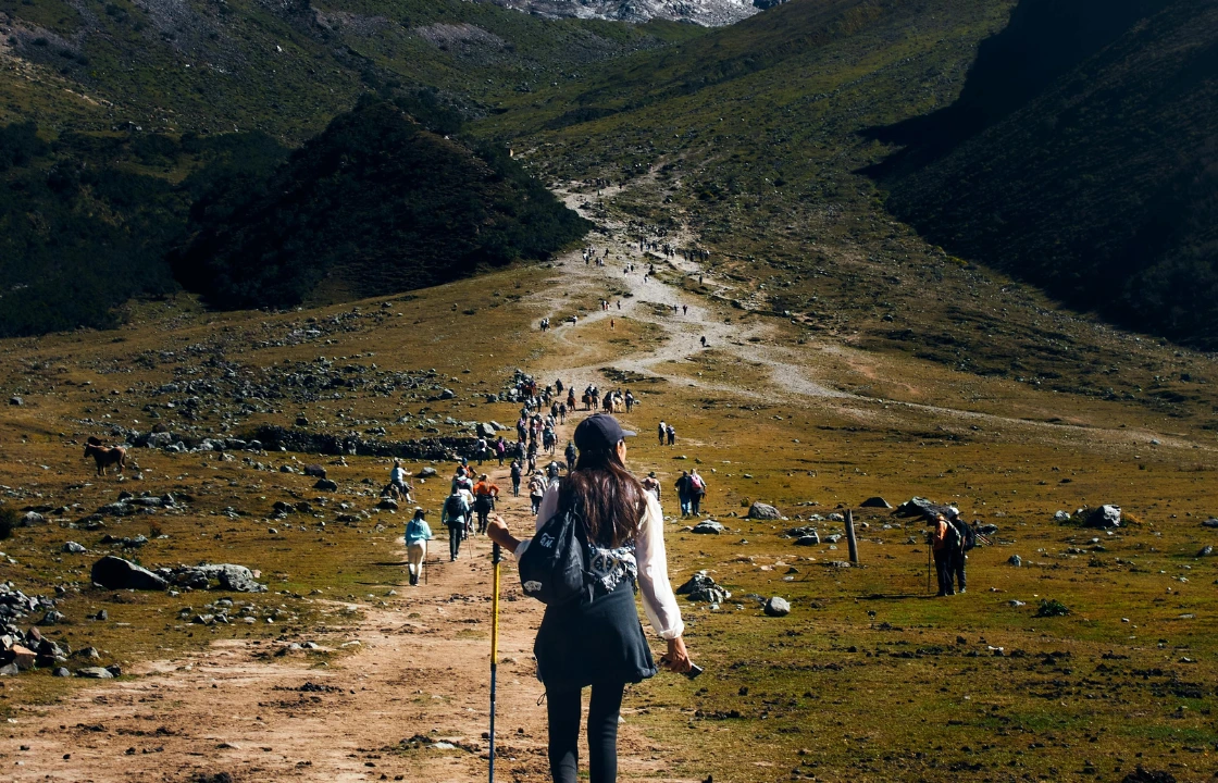 Hiking vs Trekking Peru portrait | Peruvian Sunrise