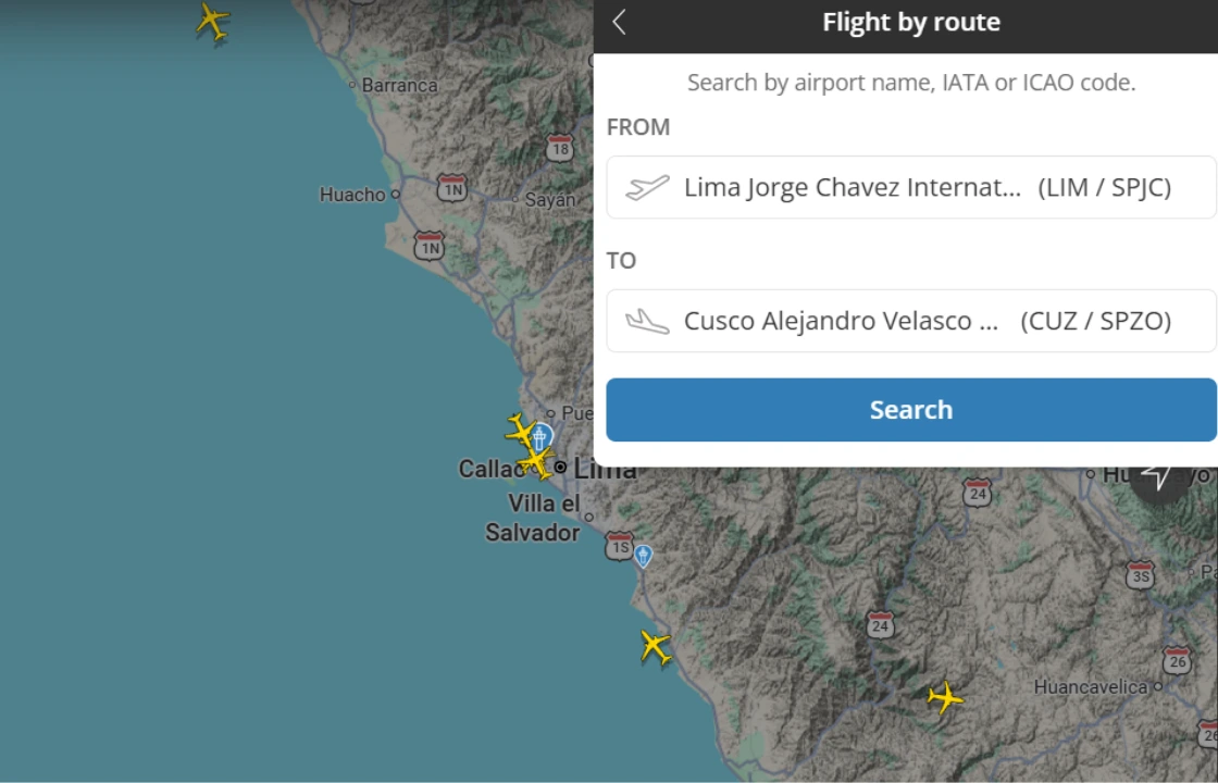 live flight tracking | Peruvian Sunrise