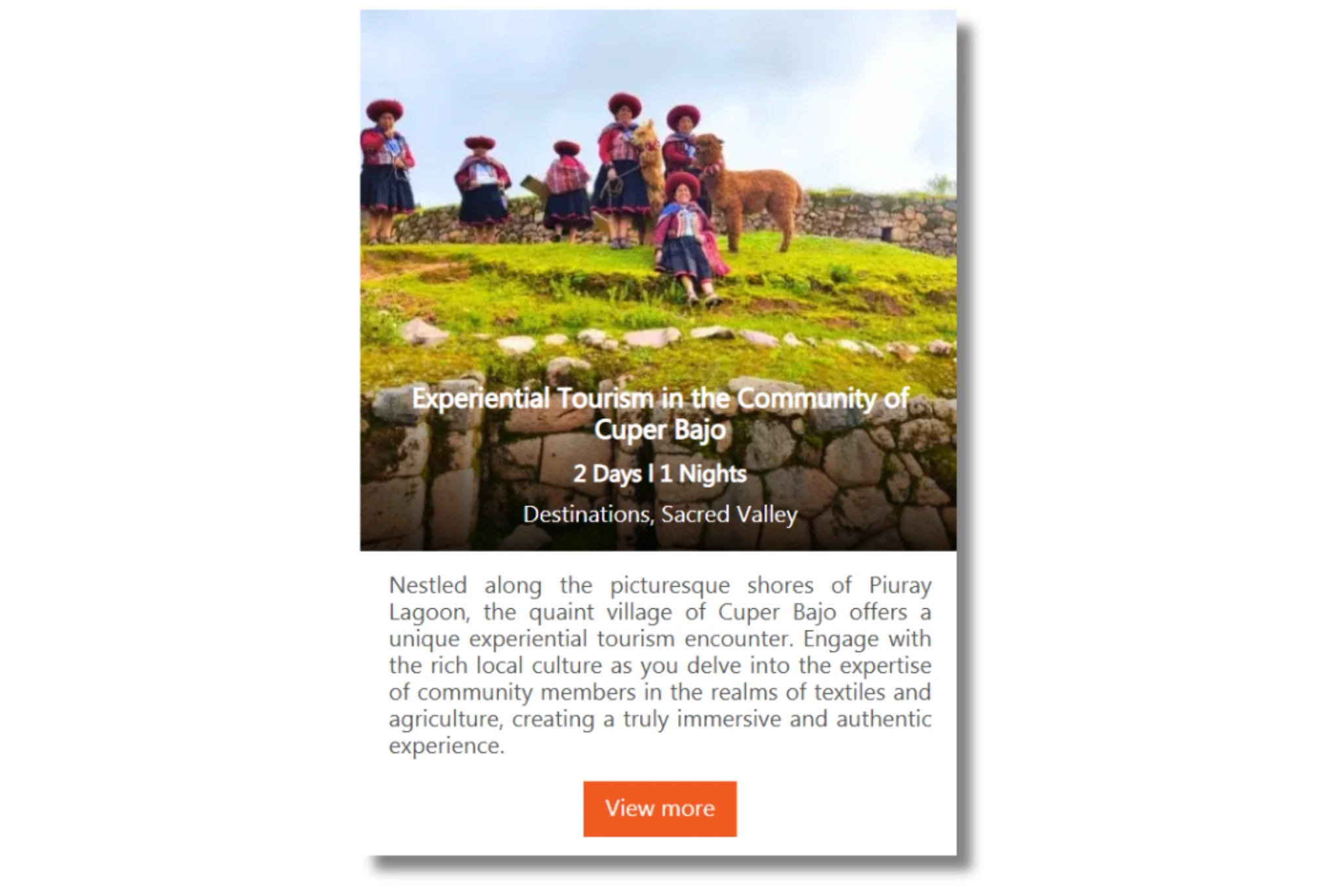 Machu Picchu Tours: Community Tourism | Peruvian Sunrise Machu Picchu Tours: Community Tourism | Peruvian Sunrise