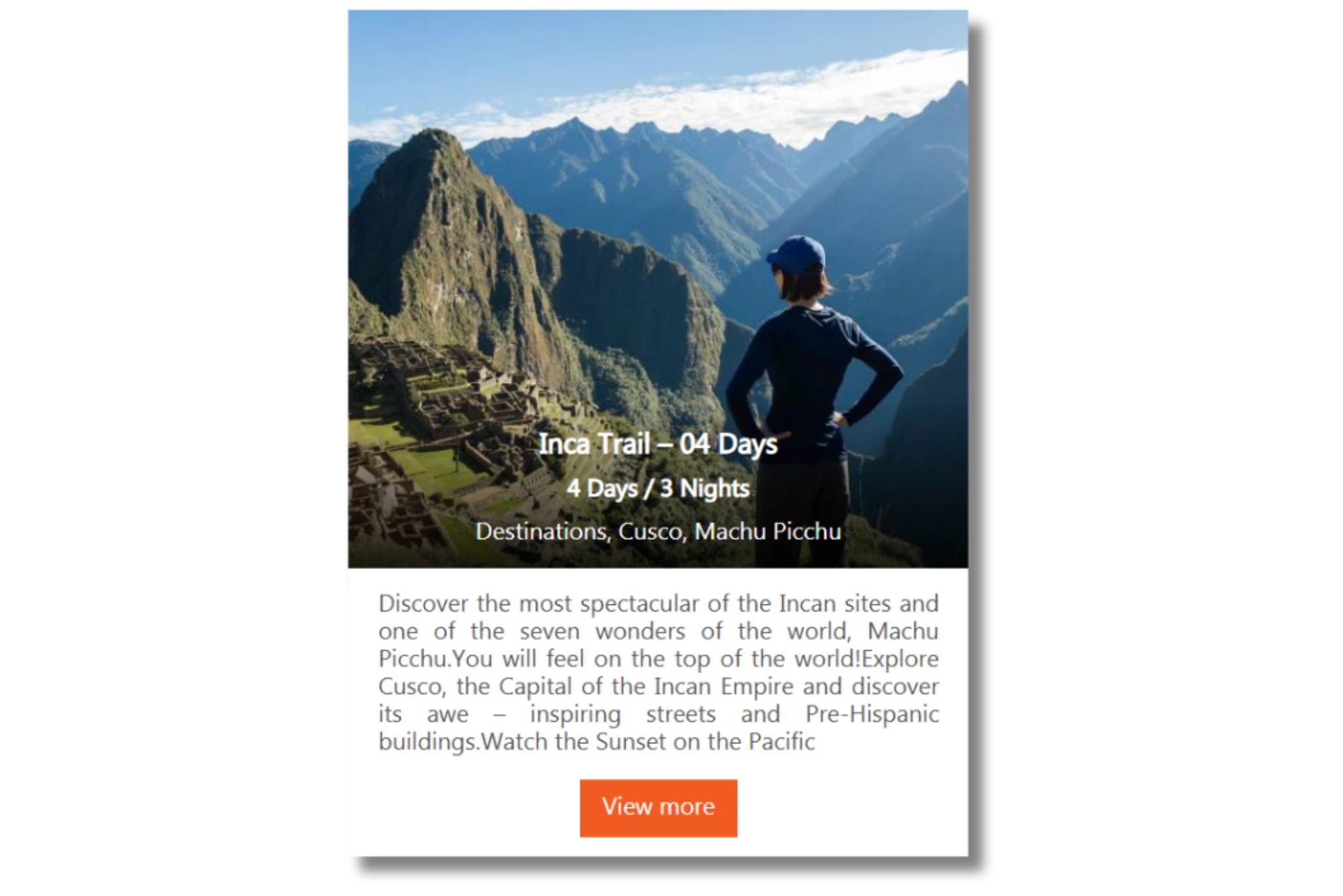 Machu Picchu Tours: The Inca Trail | Peruvian Sunrise Machu Picchu Tours: The Inca Trail | Peruvian Sunrise
