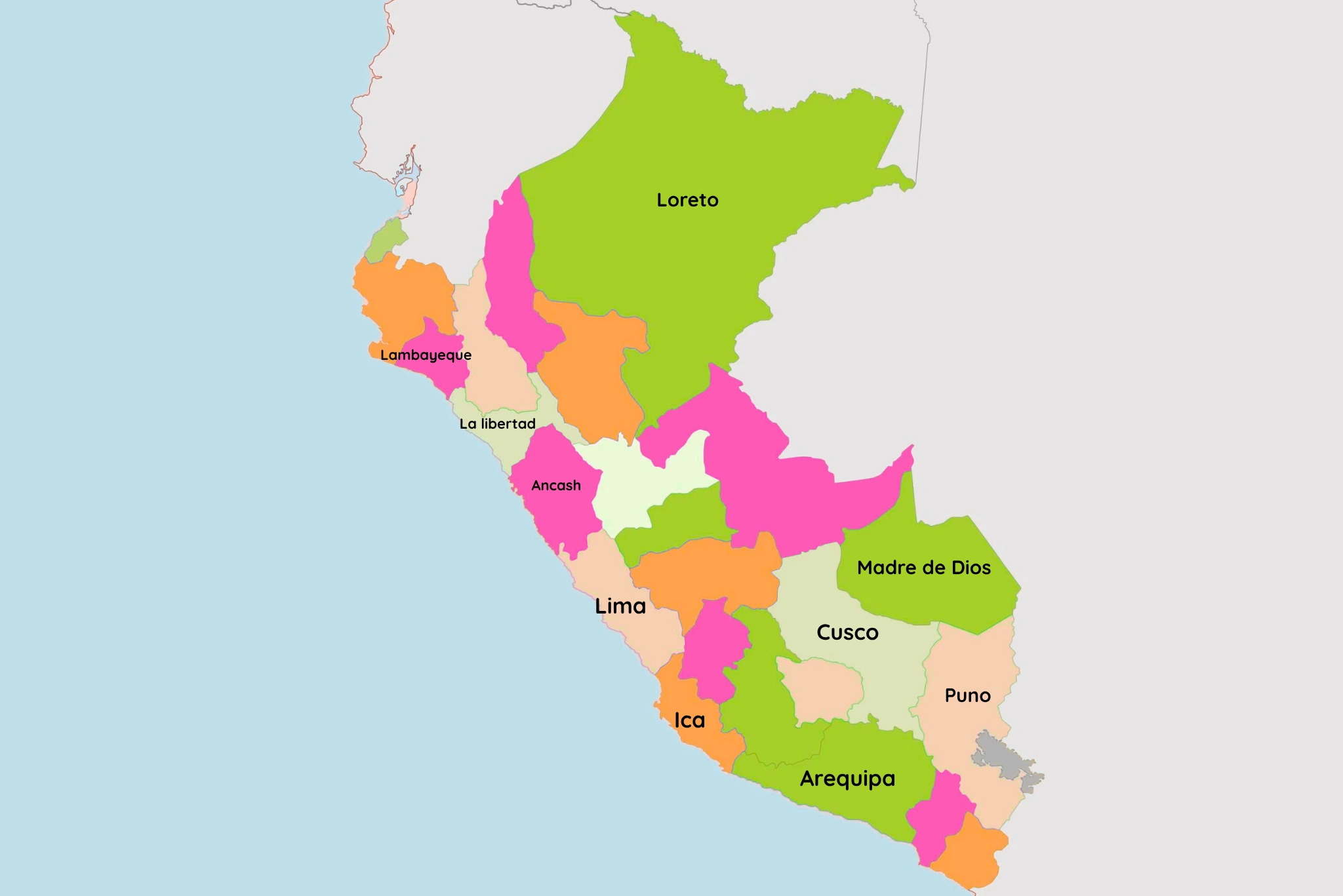Peru Map: Where Are the Cities and Places You'll Visit? where is peru country map | Peruvian Sunrise