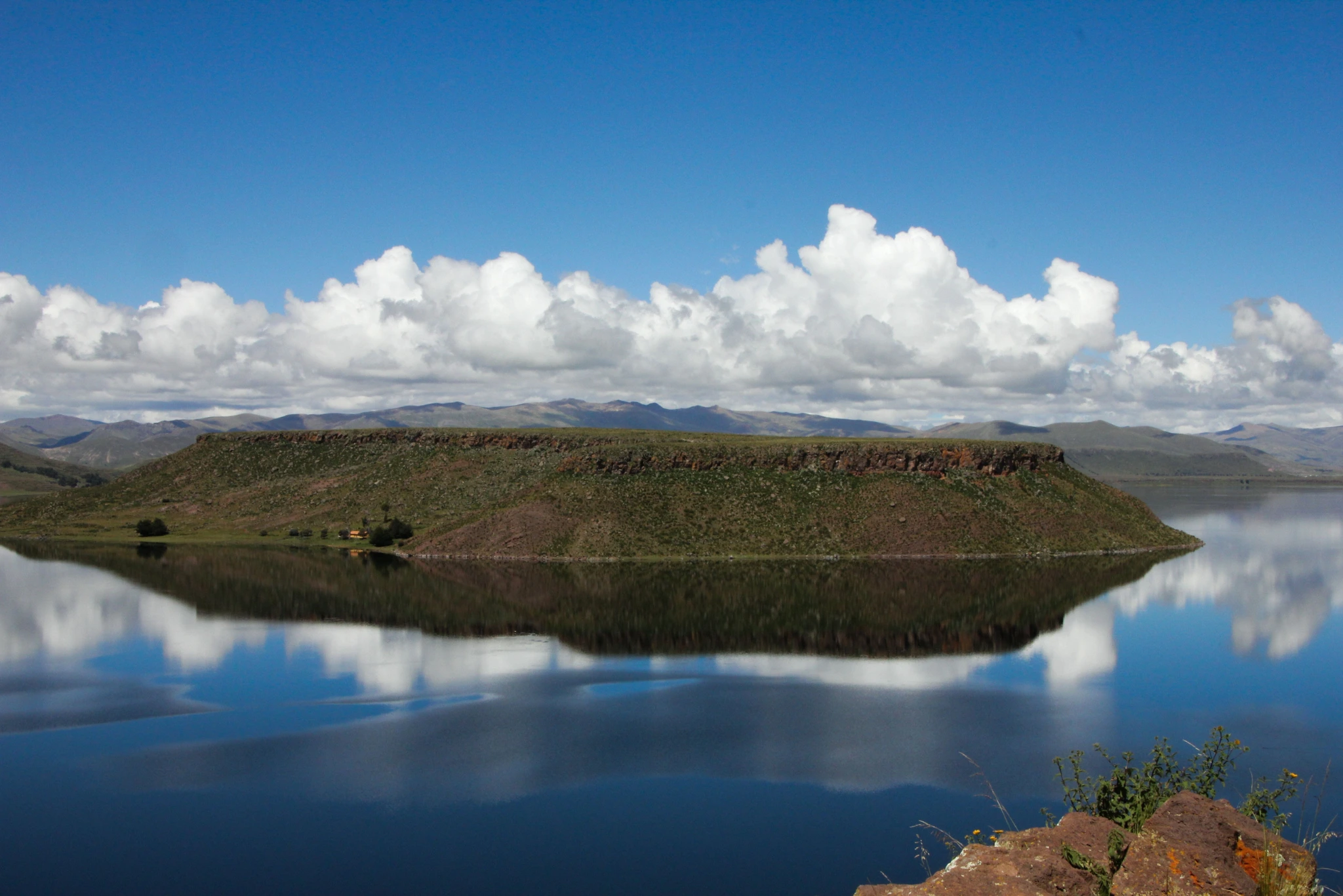 Umayo Lagoon next to Chullpas de Sillustani in Puno Peru | Peruvian Sunrise