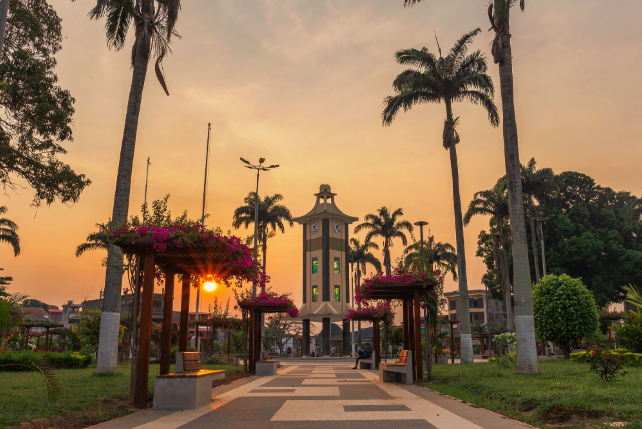 Puerto Maldonado Peru main square | Peruvian Sunrise Puerto Maldonado Peru main square | Peruvian Sunrise