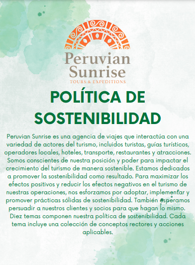 Politica de sostenibilidad Peruvian Sunrise