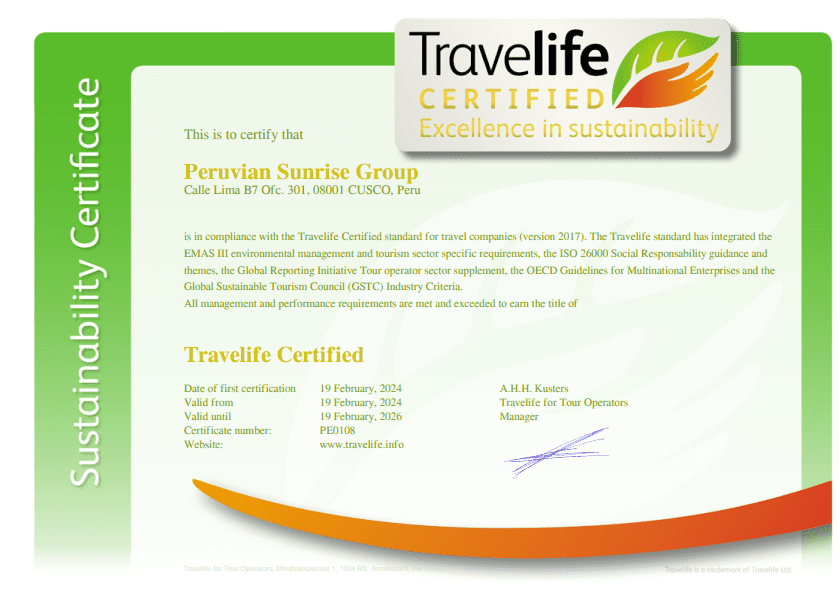 Travel Life Certification | Peruvian Sunrise