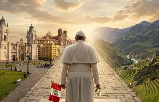Pope Leo Peru route portrait | Peruvian Sunrise Pope Leo Peru route portrait | Peruvian Sunrise