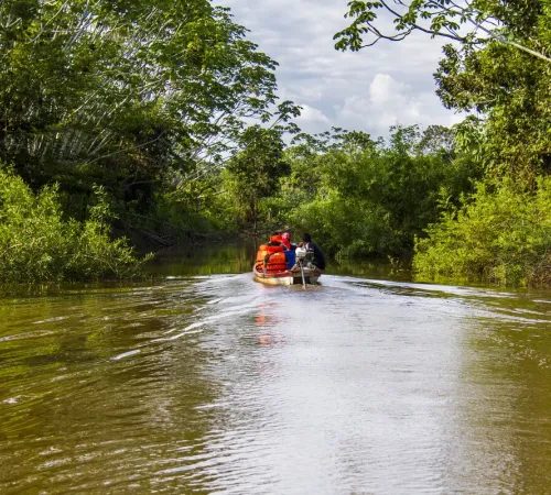 Family in a Boat—Amazon Jungle | Peruvian Sunrise
